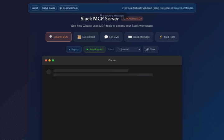 Slack MCP tools in action